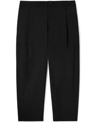 Maison Kitsuné - Tapered Pleated Wool Trousers - Lyst