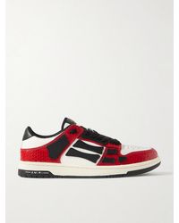 Amiri - Skel-Top Appliquéd Snake-Effect Leather Sneakers - Lyst