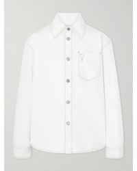 Ami Paris - Logo-Embroidered Denim Overshirt - Lyst