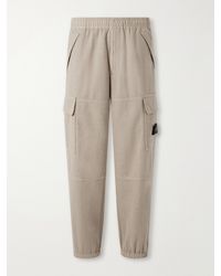 Stone Island - Garment-Dyed Wool-Blend Nylon Flannel-Tc Cargo Sweatpants - Lyst