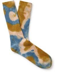 MR P. Tie Dye Ribbed Cotton-blend Socks - Multicolor