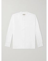Officine Generale - Gaston Grandad-Collar Cotton-Poplin Shirt - Lyst
