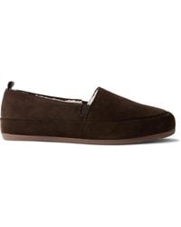 Mulo - Shearling-Lined Suede Loafers - Lyst