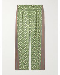 Etro - Harlequin Straight-leg Pleated Striped Paisley-print Satin-twill Suit Trousers - Lyst