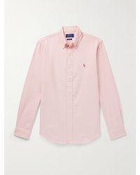 Polo Ralph Lauren - Button-Down Collar Striped Cotton-Poplin Shirt - Lyst
