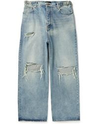 Balenciaga - Wide-leg Distressed Jeans - Lyst