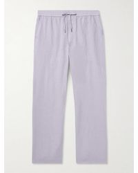 MR P. - Edward Straight-leg Garment-dyed Linen Drawstring Trousers - Lyst
