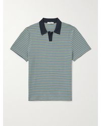 MR P. - Johny Striped Pointelle-knit Organic Cotton Polo Shirt - Lyst