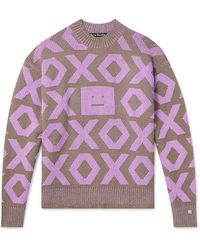 Acne Studios - Graphic-knit Relaxed-fit Wool And Cotton-blend Jumper X - Lyst