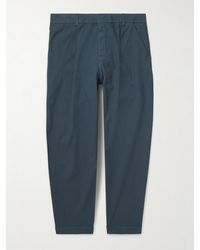 Folk - Assembly Straight-Leg Pleated Striped Cotton Suit Trousers - Lyst