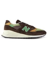 New Balance - 998 Mesh-trimmed Suede And Leather Sneakers - Lyst