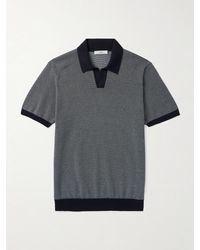 MR P. - Honeycomb-knit Organic Cotton Polo Shirt - Lyst
