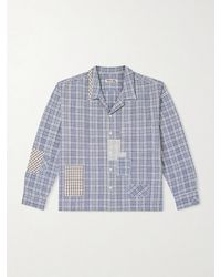 STORY mfg. - Greetings Camp-collar Patchwork Checked Organic Cotton Shirt - Lyst