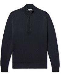 John Smedley - Tapton Slim-fit Merino Wool Half-zip Sweater - Lyst