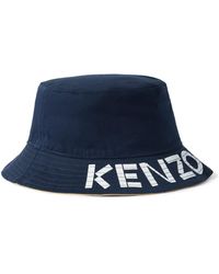 KENZO - Graphy Reversible Logo-detailed Cotton-twill Bucket Hat - Lyst