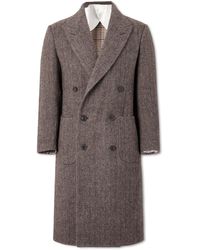 James Purdey & Sons - Town And Country Double-breasted Herringbone Wool Coat - Lyst