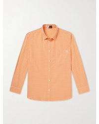 Loewe - Paula's Ibiza Anagram-Embroidered Checked Cotton-Poplin Shirt - Lyst