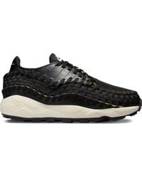 Nike - Air Footscape Stretch-knit And Croc-effect Leather Sneakers - Lyst