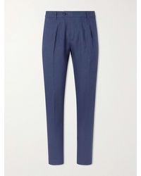 Eleventy - Flat Front Chino Linen Trousers - Lyst