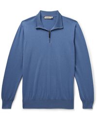 Canali - Cotton Half-zip Sweater - Lyst