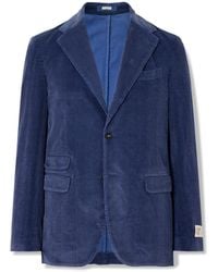 Massimo Alba - Catch2 Prince Of Wales Checked Cotton-Blend Corduroy Blazer - Lyst