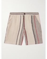 Oliver Spencer - Osborne Straight-leg Striped Linen Shorts - Lyst