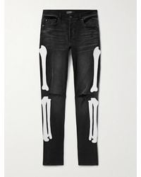 Amiri - Bones Skinny-Fit Appliquéd Distressed Jeans - Lyst