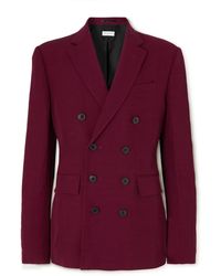 Dries Van Noten - Double-breasted Twill Suit Jacket - Lyst