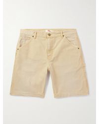CHERRY LA - Wide-leg Logo-appliquéd Distressed Cotton-canvas Shorts - Lyst