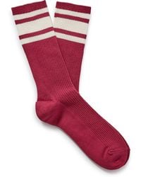MR P. - Striped Ribbed Cotton-blend Socks - Lyst