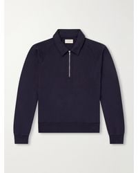 Officine Generale - Payo Organic Cotton-Blend Half-Zip Polo Sweater - Lyst