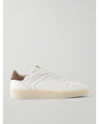 Canali - Nuvola Nubuk-Trimmed Leather Sneakers - Lyst