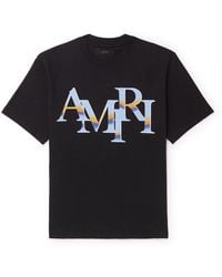Amiri - staggered Logo-print Cotton-jersey T-shirt - Lyst