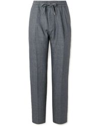 Dolce & Gabbana - Straight-Leg Pleated Linen-Canvas Drawstring Trousers - Lyst