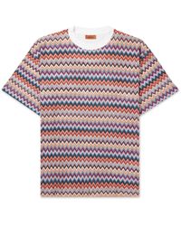 Missoni - Chevron Cotton-blend Jersey T-shirt - Lyst