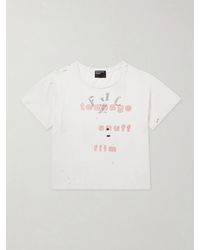 Enfants Riches Deprimes - Cropped Printed Distressed Cotton-jersey T-shirt - Lyst