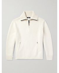 Loro Piana - Alpe di Mera Pullover aus Kaschmir mit kurzem Reißverschluss und Ripstop-Besatz - Lyst