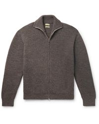 De Bonne Facture - Ribbed Wool And Alpaca-blend Zip-up Sweater - Lyst