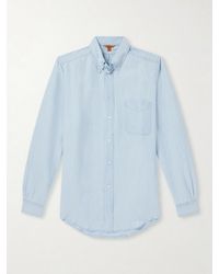 Barena - Button-down Collar Linen And Cotton-blend Chambray Shirt - Lyst