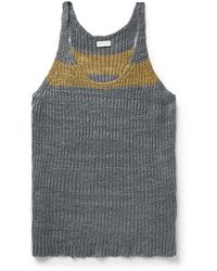 Dries Van Noten - Striped Open-knit Linen-blend Tank Top - Lyst