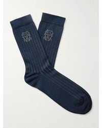 Brunello Cucinelli - Logo-Jacquard Cotton Socks - Lyst