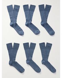 CDLP - Six-pack Ribbed Cotton-blend Socks - Lyst
