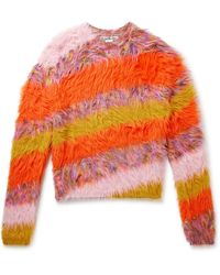 Acne Studios - Koeur Slim-fit Striped Faux Fur Sweater - Lyst
