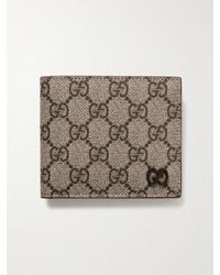 Gucci - Gg Supreme Monogrammed Coated-Canvas And Full-Grain Leather Billfold Wallet - Lyst