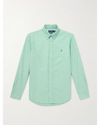 Polo Ralph Lauren - Button-down Collar Logo-embroidered Cotton Shirt - Lyst