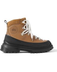 Canada Goose Journey Rubber And Nubuck-trimmed Full-grain Leather Hiking Boots - Brown