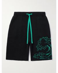 The Elder Statesman - Caribe Straight-leg Jacquard-knit Cotton-blend Shorts - Lyst