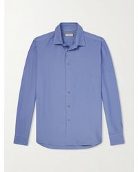 Canali - Garment-Dyed Cotton And Silk-Blend Shirt - Lyst