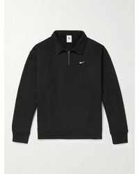 Nike - Logo-Embroidered Cotton-Terry Half-Zip Sweatshirt - Lyst