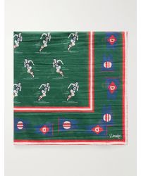 Drake's - Printed Cotton And Silk-Blend Scarf - Lyst